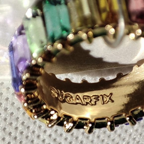 SUGARFIX by BAUBLEBAR Vibrant Pastel Gold Tone Eternity Band Size 8 Ring NEW NOC - Picture 11 of 11